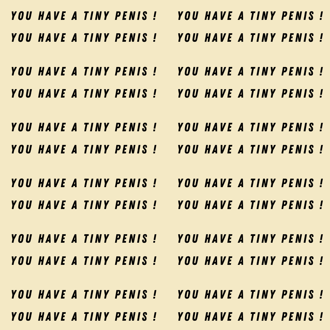 You have a tiny penis!